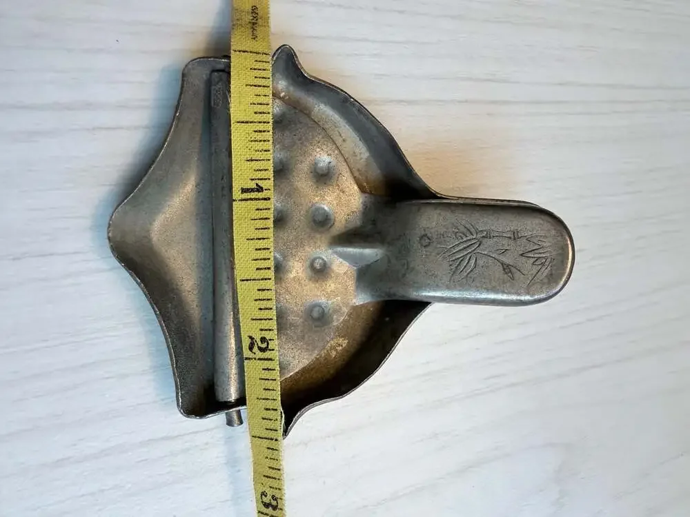 Vintage Made in Hong Kong Silverplated Lemon Lime Tea Bag Squeezer with Bamboo H